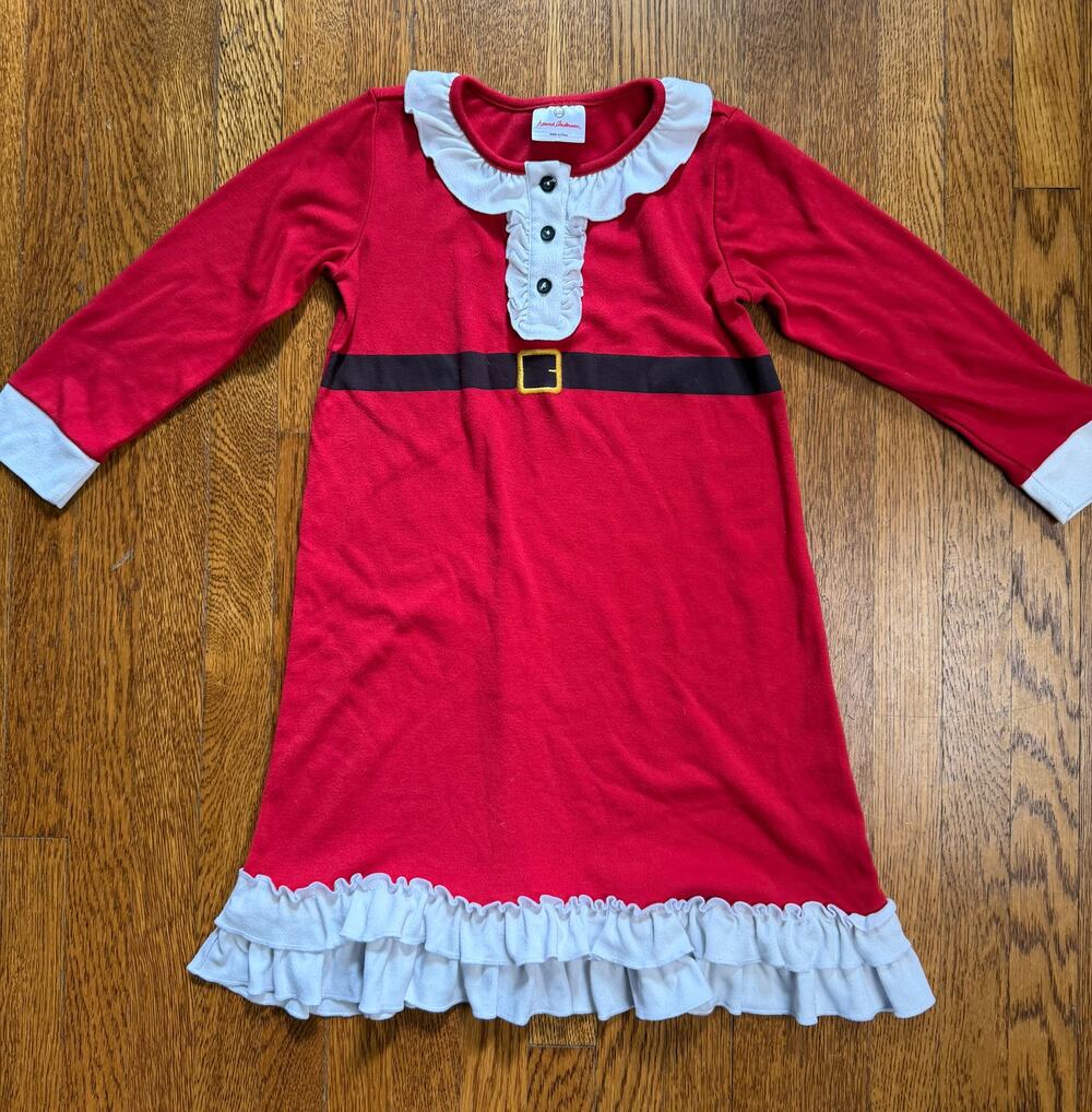 Hanna Andersson Girls' Mrs. Claus Nightgown Size 6-7